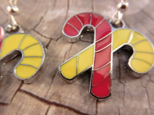 Zuckerstange Ohrringe Vintage Optik Candy Sweets